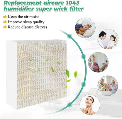Techecook 1043 Super Humidifier Wick Filters (4 Pack) Replacement for Essick AirCare Evaporative Humidifiers EP9500 EP9700 EP9800 831000 821000 826000 826800 and Bemis Space Saver 800 8000 Series