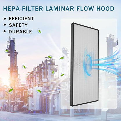 FFU,HEPA H14 LaminarFlowHoodFilterReplacement Kit 1 piece,Updated Fan Filter UnitcompatiblewithLaminarFlowHood FFU 46.2”x22.6”,100/ISO level 5,Mushroom with Safety Lock