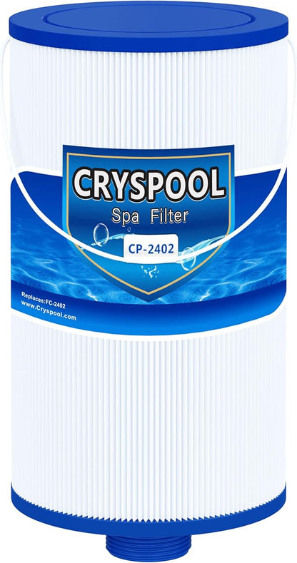 Cryspool® 2402 Filter Compatible with Watkins 303279, FC-2402, Free Flow and Lifesmart Hot Tub Filter, 1 1/2" Finer Thread Spa Filter Cartridge, 1 Pack