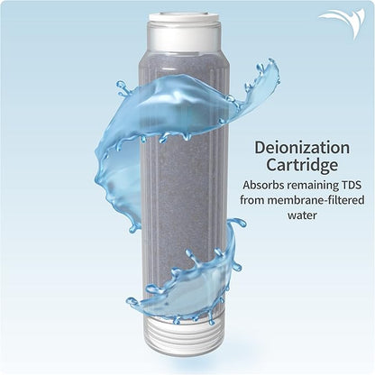 Aquatic Life 10-Inch Sediment, Carbon Block and Mixed-Bed Color Changing Deionization Resin Filters, RODI Reverse Osmosis Deionization Water Filter Replacement Cartridges Kit