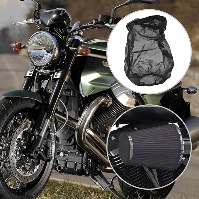Air Filter Cover, Dustproof Wrap for Car Cold Air Intake Filter, Replacement for Harley Touring, Universal Fit for Air Intake Filters (L)