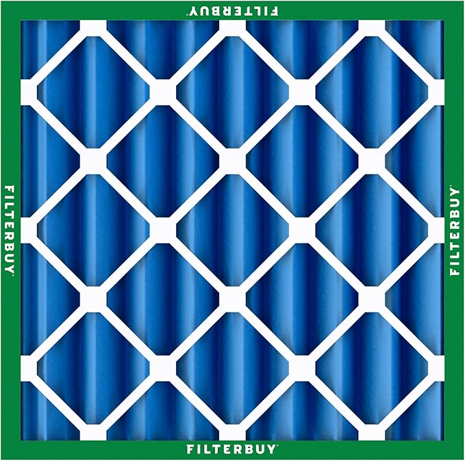 Filterbuy 25x25x4 Air Filter MERV 13 Optimal Smoke & Allergy Defense (4-Pack), Electrostatic Pleated HVAC AC Furnace Filters Replacement, Made in USA (Actual Size: 24.50 x 24.50 x 3.63)