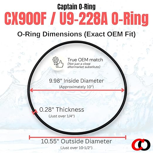 Captain O-Ring – Replacement CX900F / U9-228A / O-240 O-Rings for Hayward Star-Clear, Pentair, Sta-Rite Cartridge Filter and Tank (2 Pack)