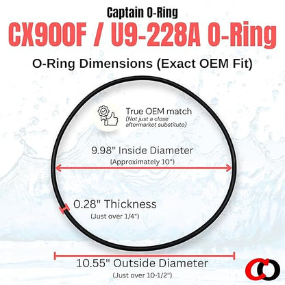 Captain O-Ring – Replacement CX900F / U9-228A / O-240 O-Rings for Hayward Star-Clear, Pentair, Sta-Rite Cartridge Filter and Tank (2 Pack)