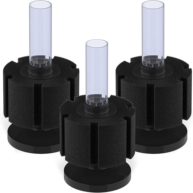 Pawfly Aquarium Bio Sponge Filter Quiet Betta Fry Shrimp and Small Fish Foam Filter for Fish Tank up to 30 Gallons, 3 Pack