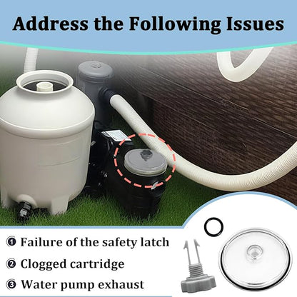 Pool Leaf Trap Cover Lid with O-Ring and Valve Kit for Intex, Replacement Parts for 12 Inch Sand Filter Pumps, Compatible with SF15110, SF70110, SF60110