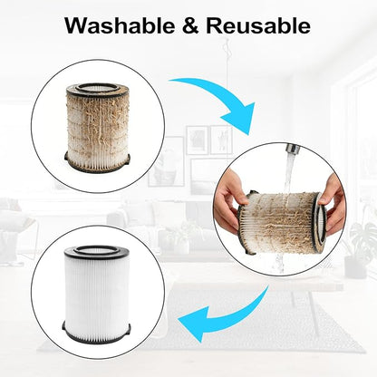 VF4000 Filter Replacement for Shop Vac Filters 5-20 Gallon Ridgid Vacuum Filter 6-9 Gallon Husky Vacuum, with 2 Filter 3 Pack VF3502 Bags