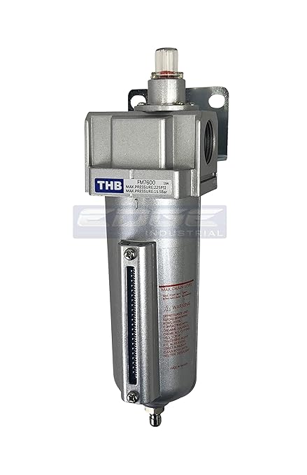 HEAVY DUTY INDUSTRIAL GRADE COALESCING FILTER WITH 0.01u MICRON ELEMENT, 5oz - 11oz METAL BOWL, REMOVES 99.98% MOISTURE, VAPOR AND OIL FROM COMPRESSED AIR LINES, (1/2" NPT, 5oz BOWL)