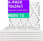 10x24x1 MERV 13 (6-Pack) Pleated Air Filter (Actual Size: 9.5"x23.5"x0.75") MPR 1900 & FPR 10, Furnace Air Filters
