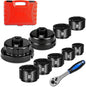 BLACKROBOT 10-Piece 3/8” Drive Oil Filter Socket Wrench Set, Metric Low Profile Oil Filter Sockets with 72-Tooth Ratchet, Oil Filter Cap Remover and Installer Tool Set