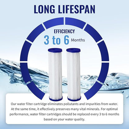 CFS – Whole House Water Filter Cartridges Compatible with EQ-304-20, EQ-PFC.35 Models – Removes Bad Taste and Odor – Replacement Filter Cartridge (4 Pack - Pleated Filter)
