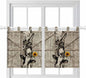 Funny Farm Animals Kitchen Curtains 36 Inch Length, Small Window Curtains Tab Top, Vintage Barn Brown Sunflowers Light Filtering Short Window Treatments Tier Drapes 27.5"x36" 2 Panel