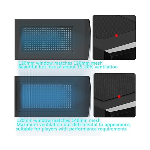 120mm Fan Filter,HFEIX Computer Case Dustproof Magnetic Frame Mesh Black 2Pack(120x240mm)