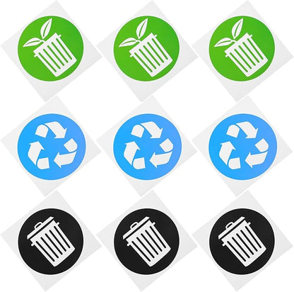 Zerodeko 12pcs Garbage Sorting Stickers for Trash Can Self-Adhesive Recycling Labels for Home Use Decals for Easy Waste Classification