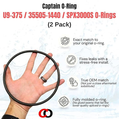 Captain O-Ring – Replacement U9-375/35505-1440 / SPX3000S / O-12 O-Rings for Pentair, Sta-Rite, Hayward Strainer Trap Cover (2 Pack)