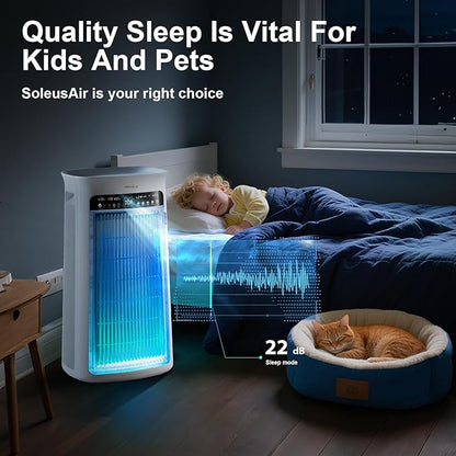 Air Purifier Large Room,True H13 HEPA Air Purifier for Home & Bedroom, Covers Up to 4000 Sq. Whole House Air Purifier, PM2.5 TEMP HD Sensor, Large Screen Display, 22dB Quiet for Pets Families