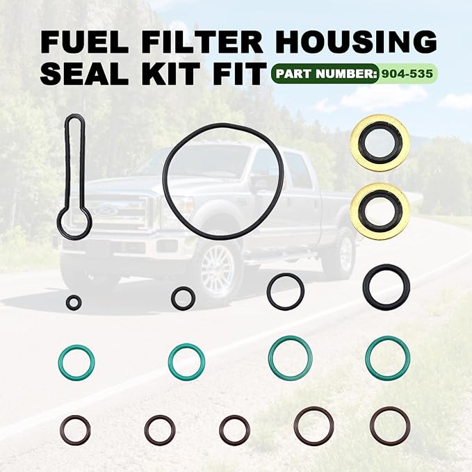 Fuel Filter Housing Seal Kit Fit for Ford Excursion F-250 F-350 F-450 F-550 Super Duty 2003-2007 Replace 904-535