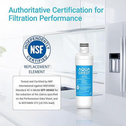 AQUA CREST LT1000PC ADQ747935 MDJ64844601 Refrigerator Water Filter, Replacement for LG® LT1000P®, LT1000PC, LT1000PCS, ADQ74793501, ADQ74793502, LFXS26973S, Kenmore 469980, 9980, 3 Filters