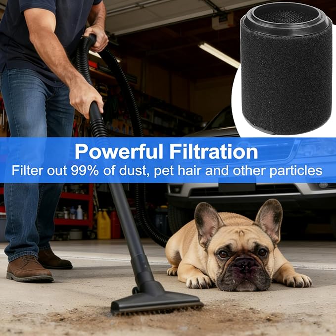 2 Pack Replacement VF7000 Filter for Ridgid Shop Vac Filter 5-20 Gallon Wet/Dry Vacuums, Foam Wet Rigid Shop Vac Filters for Wet Applications Only, Also Compatible with Husky 6-9 Gallon Vacuums