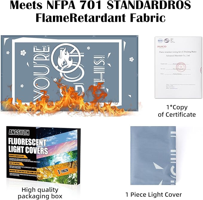 Fluorescent Light Covers - Classroom Covers for Ceiling Lights, 1 PCS 4 x 2 Feet Magnetic Light Filters, Classroom, Office Decor (You're Got This ！)