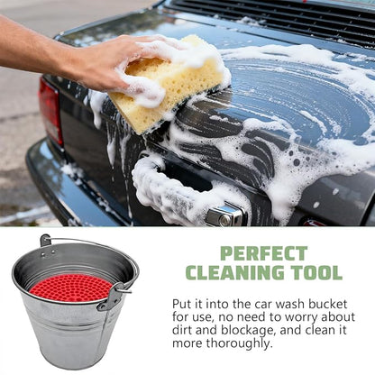Bullet Car Wash Bucket Grit Trap Inserts, Vehicle Detailing Wash Filter for Remove Dust and Dirt, Automotive Cleaning Tool Fits 12 Inch Diameter Bucket, Universal for SUV RV Truck (Red)