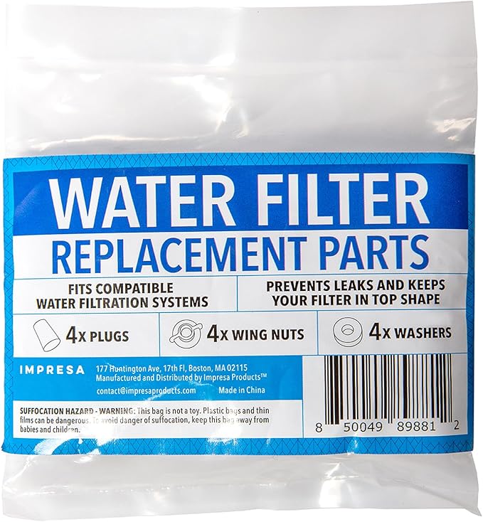 Impresa Gravity-Fed Water Filter Replacement Kit Compatible with Berkey, British Berkefeld Models - Silicone Water Filter Replacement Parts & Leak-Proof Seal