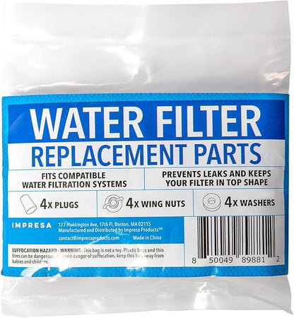 Impresa Gravity-Fed Water Filter Replacement Kit Compatible with Berkey, British Berkefeld Models - Silicone Water Filter Replacement Parts & Leak-Proof Seal