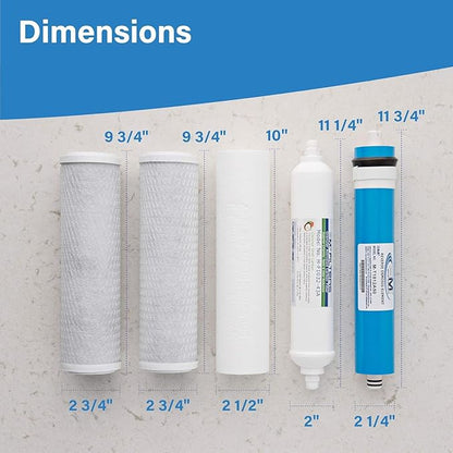APPLIED MEMBRANES Reverse Osmosis Membrane and Filter Replacement, 50 GPD Membrane with Pre and Post Filter.