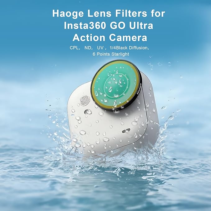 Haoge ND Filter Kit for Insta360 GO Ultra, ND8 ND16 ND32 ND64,4 Pack Light Reduction Exposure Control Optical Glass Filters with Multi-Layer Coating
