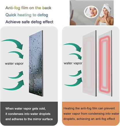 Smart Illuminated LED Bathroom Mirror，Bathroom Mirror with LED Lights，Energy-Saving LED Smart Mirrors，LED Mirror for Bathroom，with Demister Pad and Smart Touch Switch(H70*W80cm/H27.6*W31.5IN)