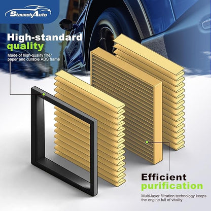 Engine&Cabin Air Filter for Silverado&Sierra 1500/2500 HD/3500 HD, Suburban/Suburban 3500 HD, Tahoe, Yukon, Cadillac Escalade Air filter Replacement CF11809 CA8755A Automotive Accessories