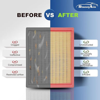 Engine & Cabin Air Filter for Nissan Pathfinder 3.5L 2022-2026, INFINITI QX60 3.5L 2022-2026 Air filter for Car Replacement 272775NA1A 16546-6TA0A Automotive Accessories-2 Pack
