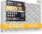 BNX TruFilter 20x30x1 Air Filter MERV 11 (4-Pack) - MADE IN USA - Allergen Defense Electrostatic Pleated Air Conditioner HVAC AC Furnace Filters for Allergies, Dust, Pet, Smoke, Allergy MPR 1200 FPR 7