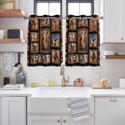 2 Panel Kitchen Cafe Curtains, Desert Camels Sunlight Filtering Nature Air Through, Home Decor Window Covering Tier Curtains for Bedroom Living Room Brown Wildlife Farmhouse Animals Rustic