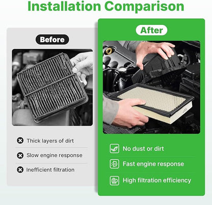 Engine+Cabin Air Filters Kit Fit for 2020-2025 2026 Ford Explorer(2.3L/3.0L)＆Police Interceptor Utility(3.0L)＆Lincoln Aviator Engine Air Filter Replace Automotive Accessories# CF12772 CA10242