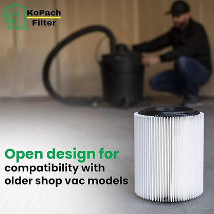 Replacement Filter for Craftsman and Ridgid Shop Vacs Part # 9-17816 & Part # VF4000, 4 Pack, Original Filter