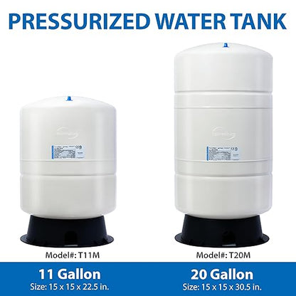 iSpring T11M 11 Gallon Pre-Pressurized Water Storage Reverse Osmosis Systems ro Tank, White