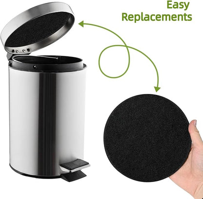 Compost Bin Charcoal Filters Replacement - 8 Pack 6.7 Inch Round Activated Charcoal Filters, Fits Most Countertop Compost Pail