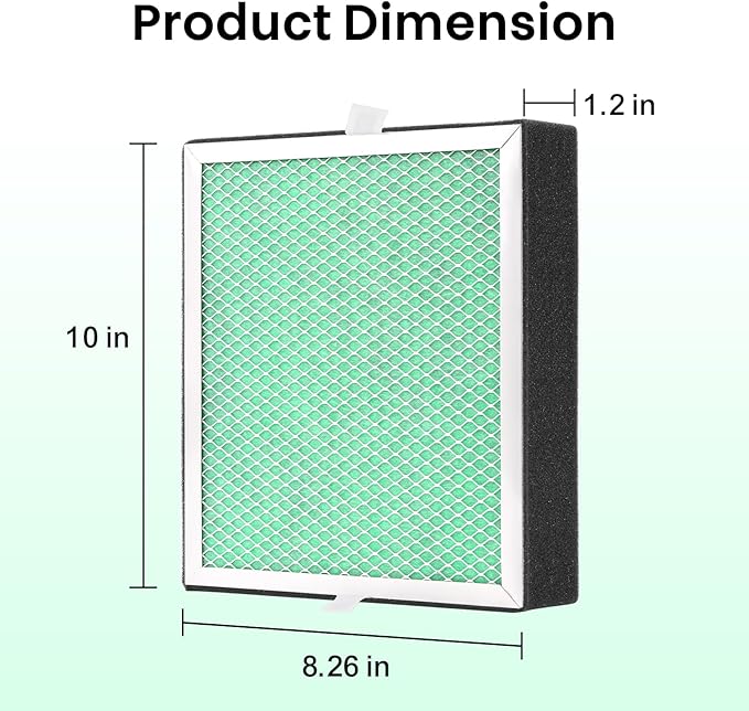 Filter Replacement for Creality Fume Extractor, Activated Carbon Filter for Smoke Purifier, 99.97% Purification Rate, 10×8.26×1.2 inch