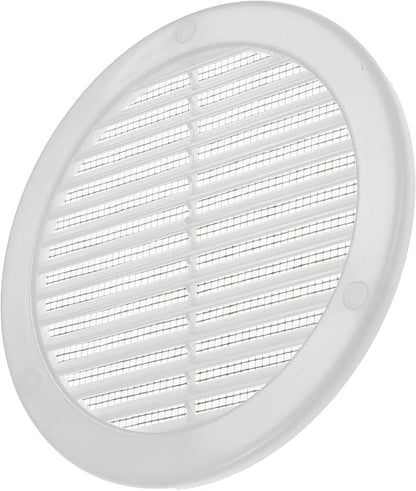 Vent Systems 6" Inch (Opening Dimensions) White Soffit Vent Cover - Plastic Round Air Vent Grille - Built-in Mesh Screen - HVAC Register Louver for Bathroom, Home, Kitchen