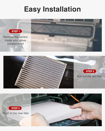 Puroma 2 Pack Cabin Air Filter with Multiple Fiber Layers Replacement for CP285, CF10285, Toyota Camry, RAV4, Highlander, Corolla, 4Runner, Tundra, Prius, Sienna, Lexus, Scion, Subaru, Jaguar