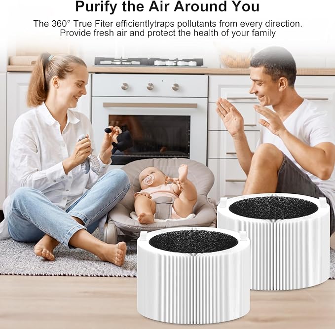 Blue Pure 411i/411a Max Replacement Filter Compatible with 411i/411a Max Smart Machine, Efficient Particle Dust Dander Filter&Odor Smoke Activated Carbon Filter for Home, Blue Pure F4MAX, 2 Pack