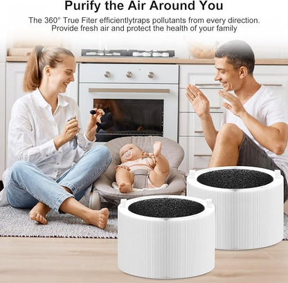 Blue Pure 411i/411a Max Replacement Filter Compatible with 411i/411a Max Smart Machine, Efficient Particle Dust Dander Filter&Odor Smoke Activated Carbon Filter for Home, Blue Pure F4MAX, 2 Pack