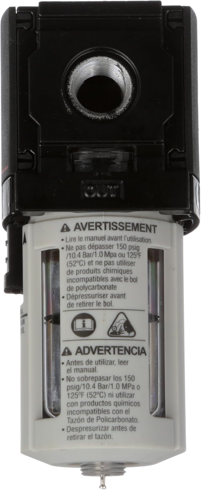 ARO Ingersoll Rand ARO F35121-400-VS Air Line Filter, 1/4" NPT - 150 psi Max Inlet, Black