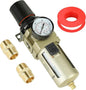 Hromee 1/2 Inch Compressed Filter Regulator Combo, Air Compressor Water Oil Trap Separator with Pressure Gauge, Semi-Auto Drain and Bracket