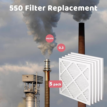 MERV-10 Air Scrubber Filter for AlorAir CleahShield, BlueDri, VEVOR, Shield and MOUNTO, Pre-Filter HEPA 550 16" x 16" x 0.75", Pack of 5