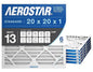 Aerostar 20x20x1 MERV 13 Air Filter, 6 Count, ACTUAL SIZE (19.75 x 19.75 x 0.75), HVAC, Air Conditioning & Furnace Filter for Allergies, Dust, Pet Dander & Smoke (MPR 1500 / FPR 10), Made in USA