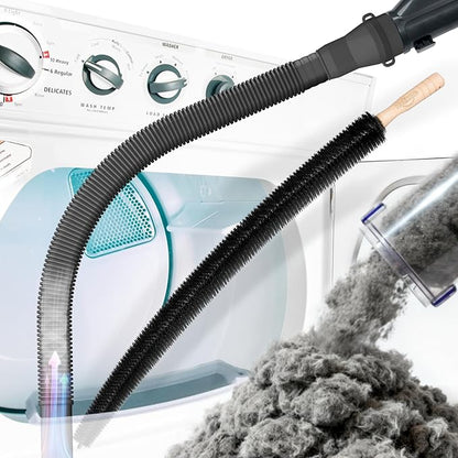 Holikme Dryer Vent Cleaner Kit 2 Pieces - Upgraded Dryer Lint Screens Cleaner Brush Part, Dryer Lint Vacuum Attachment Fit for Most Vacuum Cleaner, Dryer Lint Brush, Black