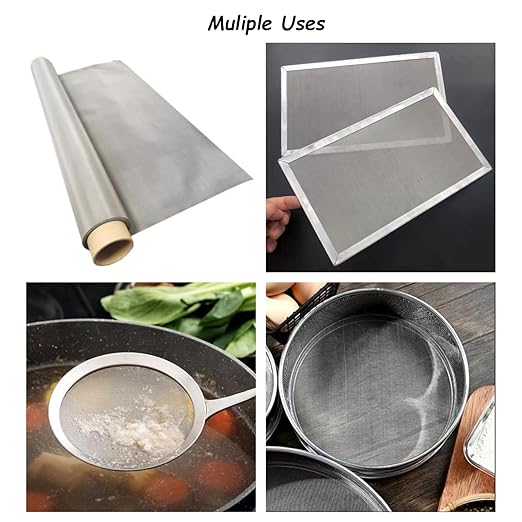 304 Stainless Steel Mesh 100Mesh, 15.7"x47.2"(40x120cm) Metal Mesh Screen, Woven Fine Wire Mesh Easy to Cut for Filter Mesh, Filtration Cloth and DIY Project