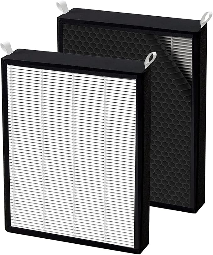 2 Pack True HEPA/Carbon Filters Replacement Compatible with NUWAVE OxyPure Large Area Smart Air Cleaner Purifier Models 47001, 47002, 47003, 47004, 47005, and 47006. Activated Carbon + HEPA Combo